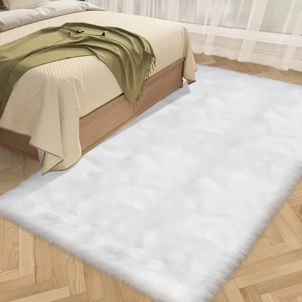 Fur Area Rug white