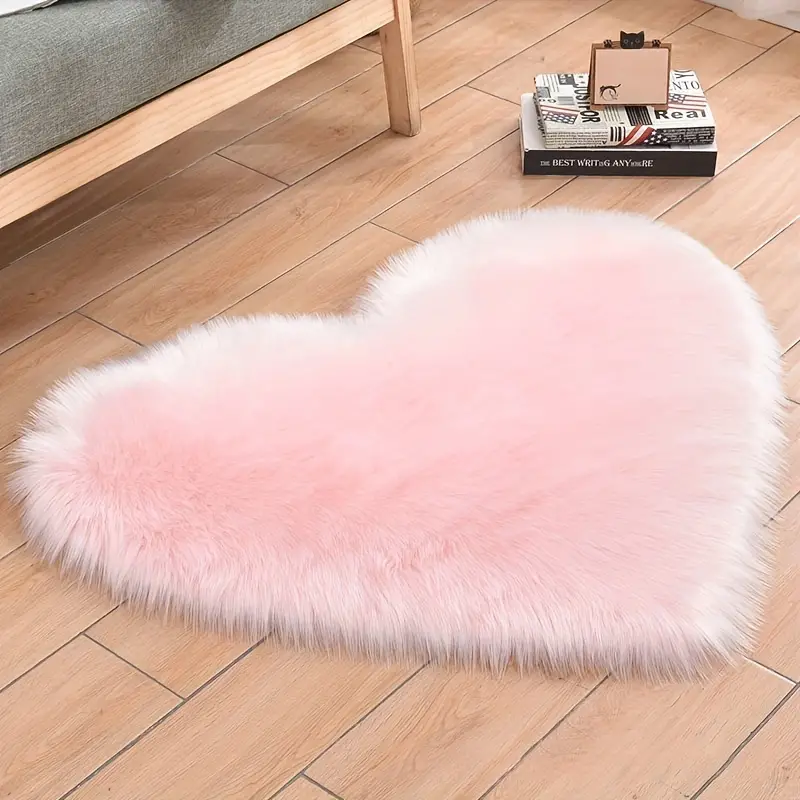 1pc Warm Area Rug Pink Color