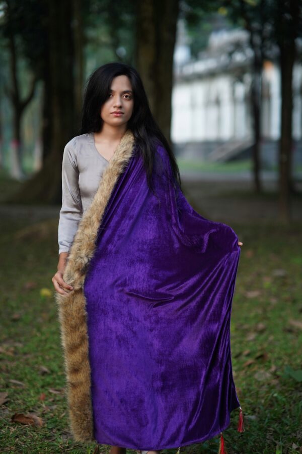 Special China Velvet & Fluffy Shawl Cador (Purple)